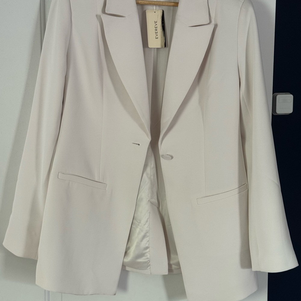 Good American Cream Blazer Tailored Suit Jacket